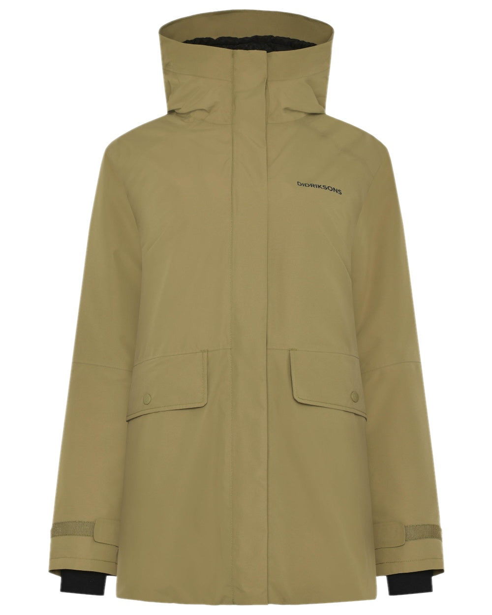 Olive Green Coloured Didriksons Womens Tuva Parka on white background