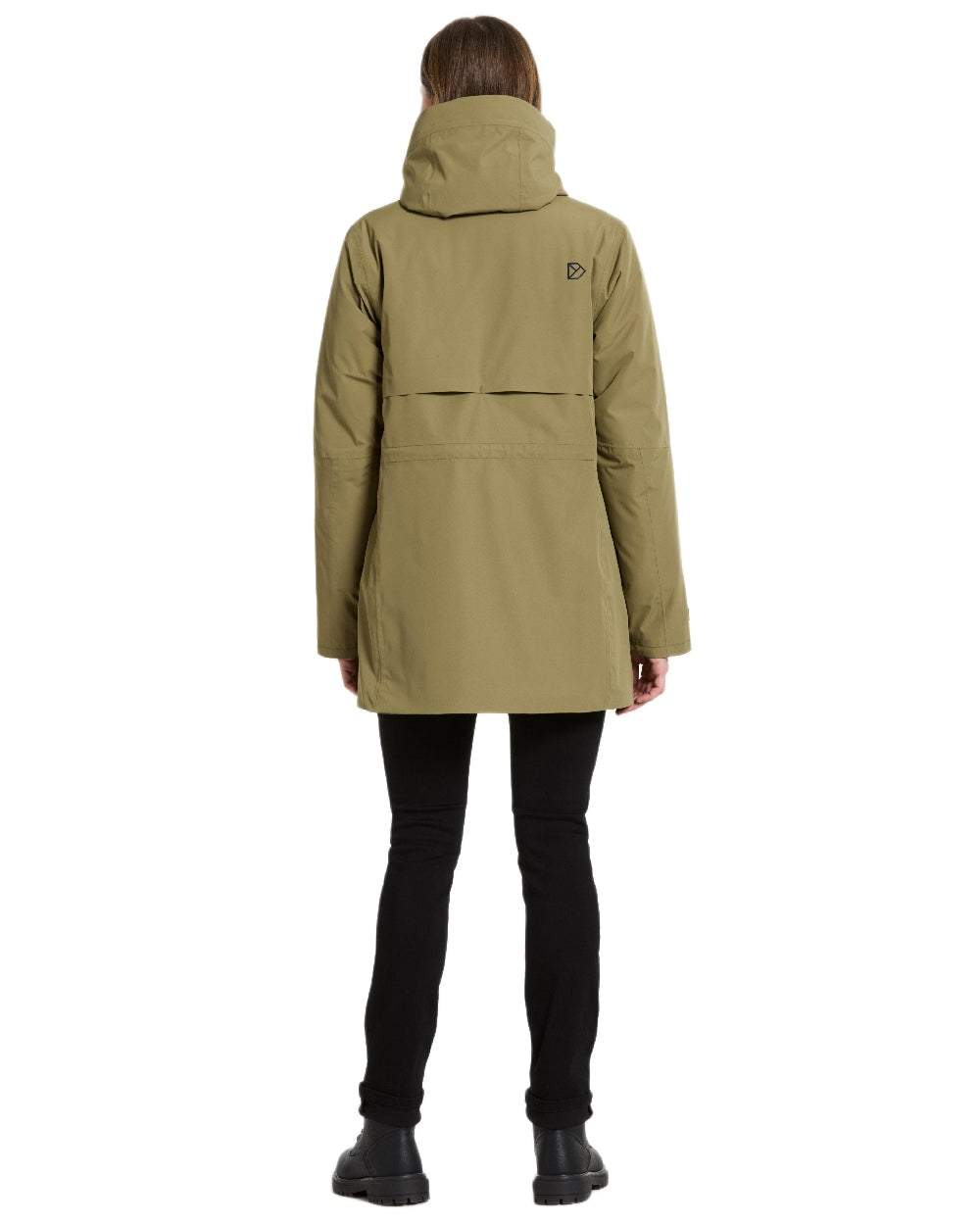 Olive Green Coloured Didriksons Womens Tuva Parka on white background