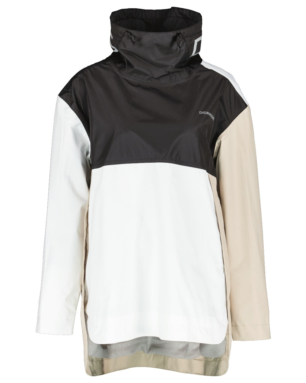 Beige/Black/White coloured Didriksons Thyra Womens Jacket 2 on white background 