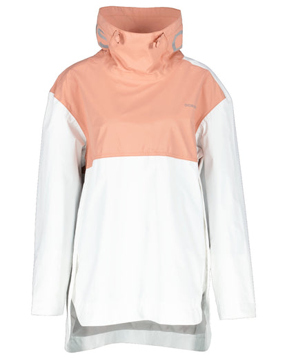 White/Pink/White coloured Didriksons Thyra Womens Jacket 2 on white background 