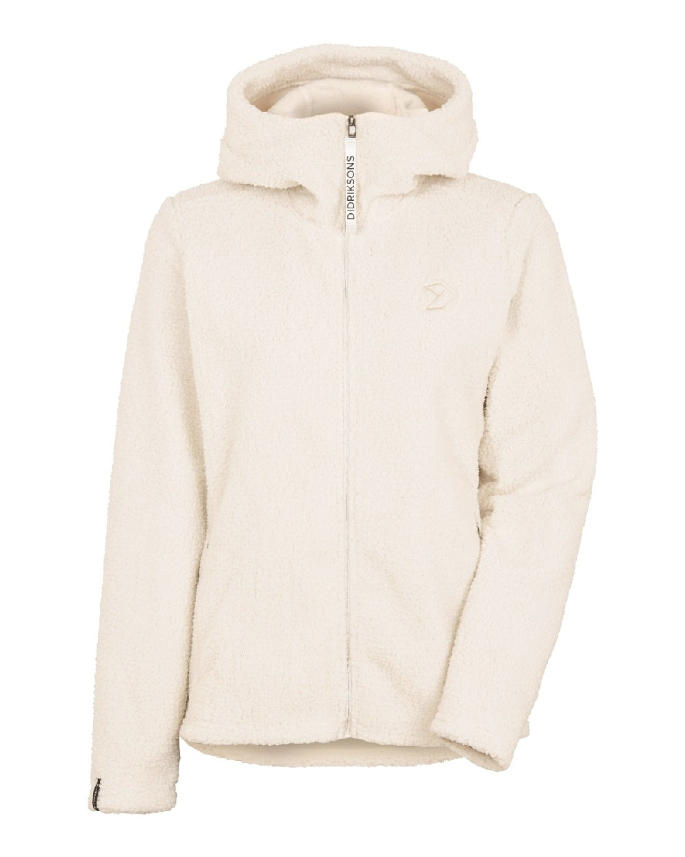Shell White coloured Didriksons Anniken Womens Full Zip Fleece on White background
