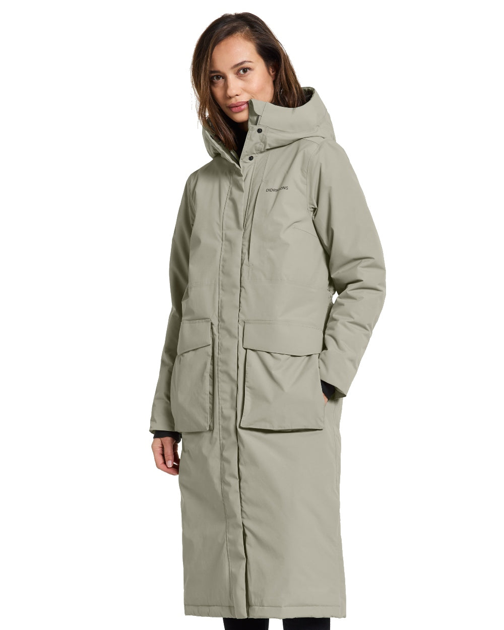 Didriksons Leya Womens Parka Long 3 in Wilted Leaf 