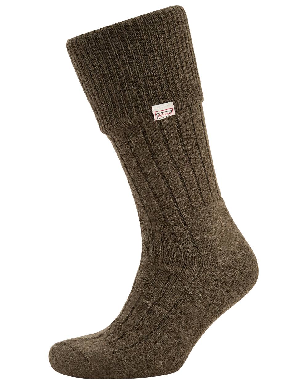 Olive Coloured Dubarry Alpaca Socks on white background