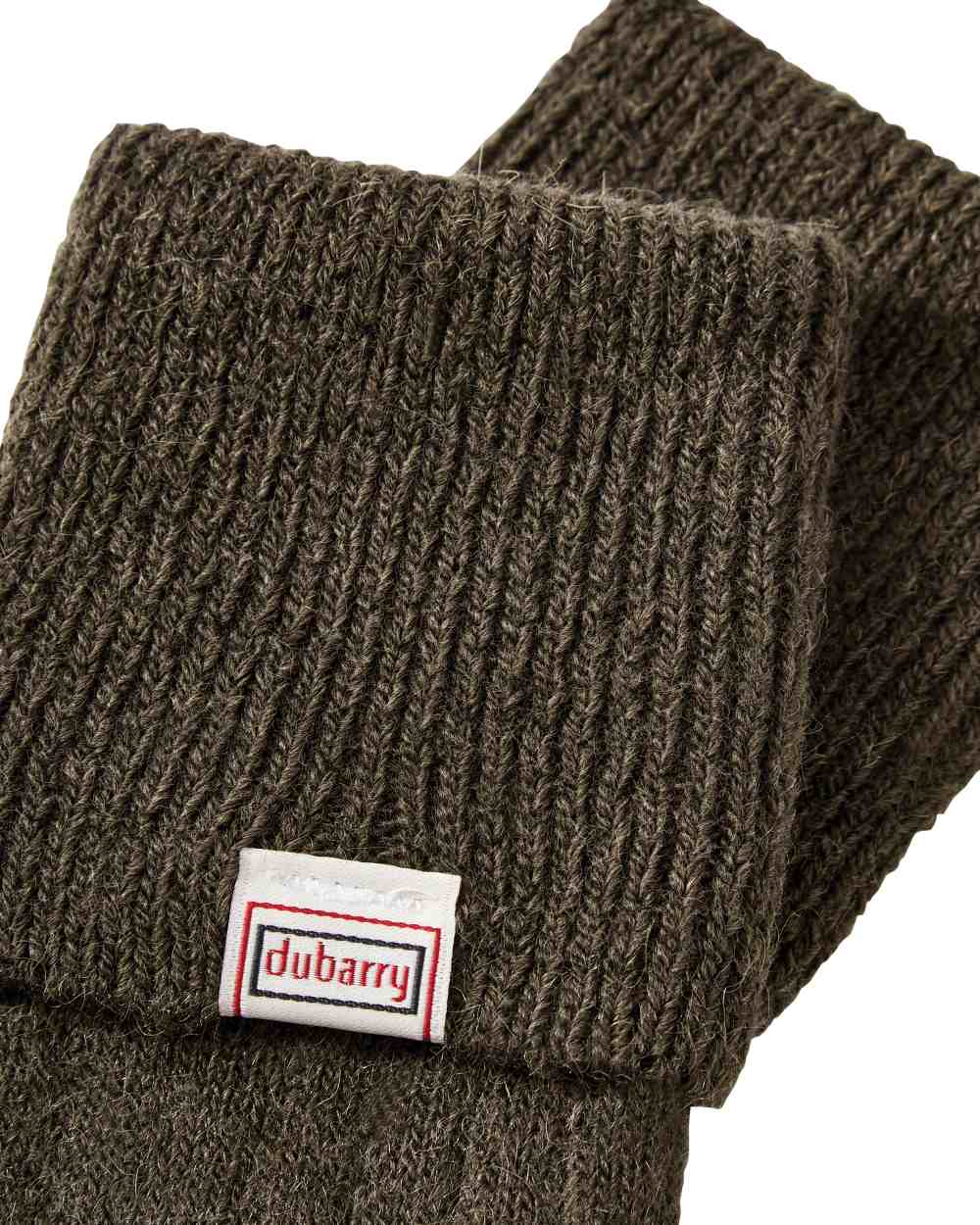 Olive Coloured Dubarry Alpaca Socks on white background