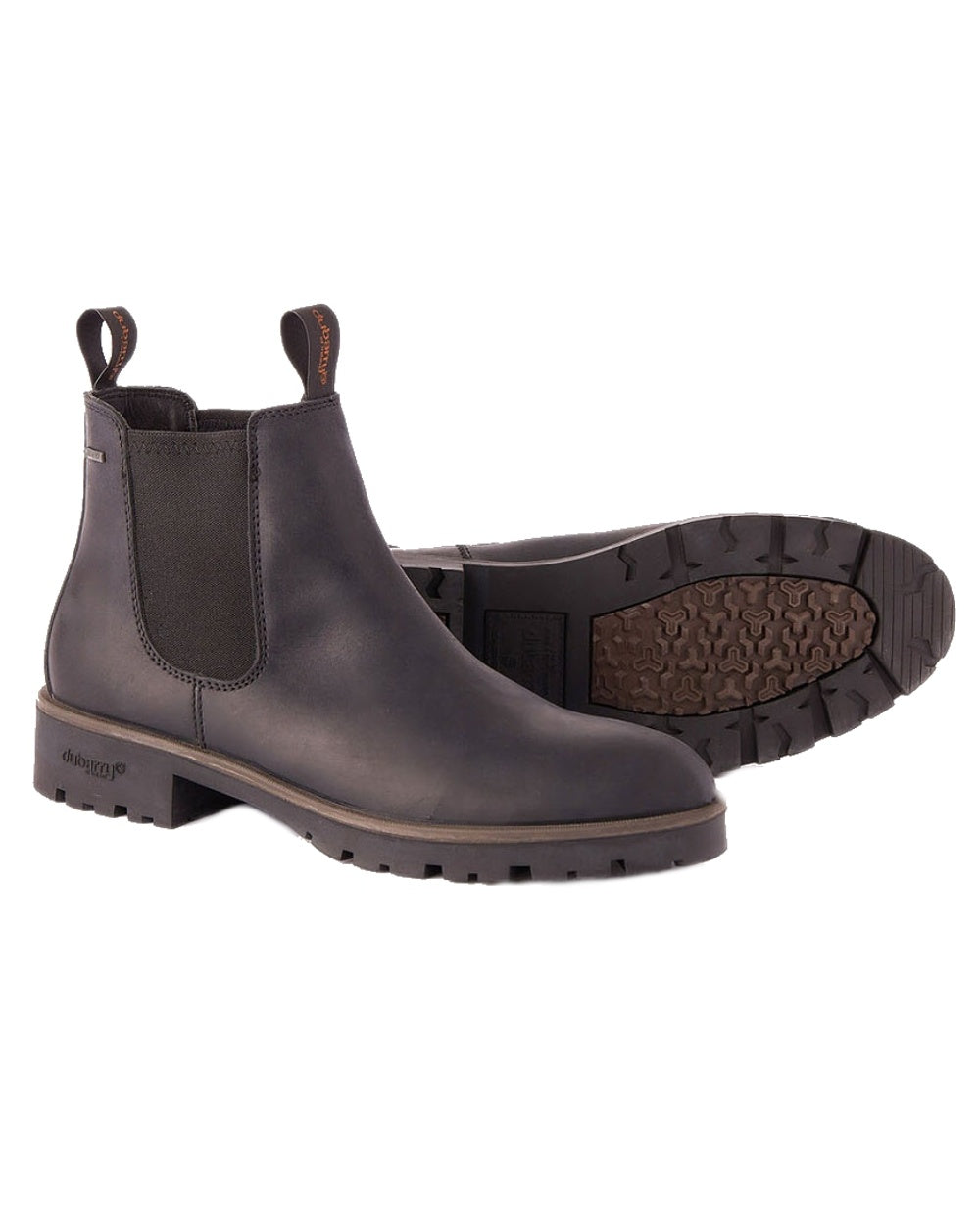 Black coloured Dubarry Antrim Country Boots on white background