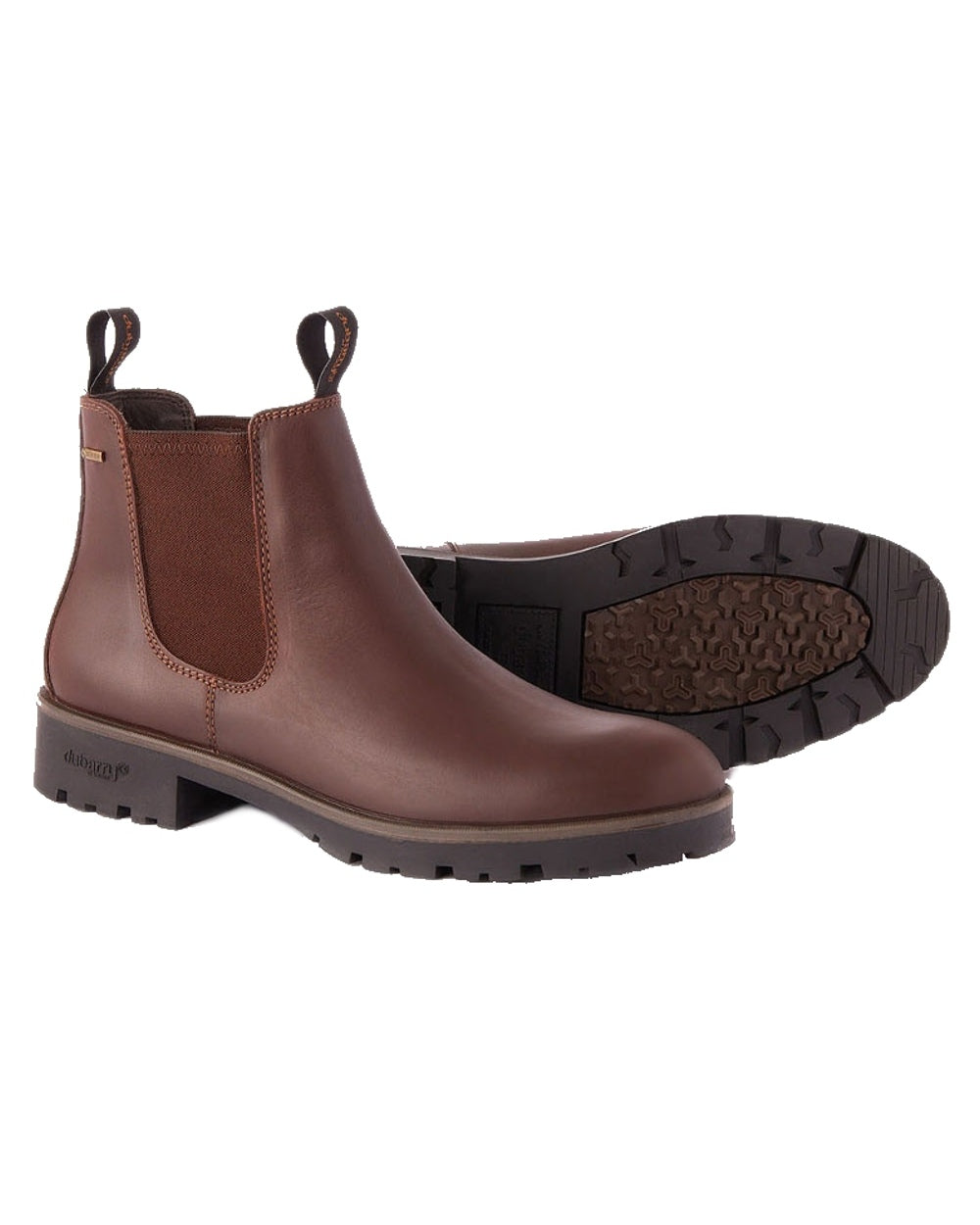 Mahogany coloured Dubarry Antrim Country Boots on white background