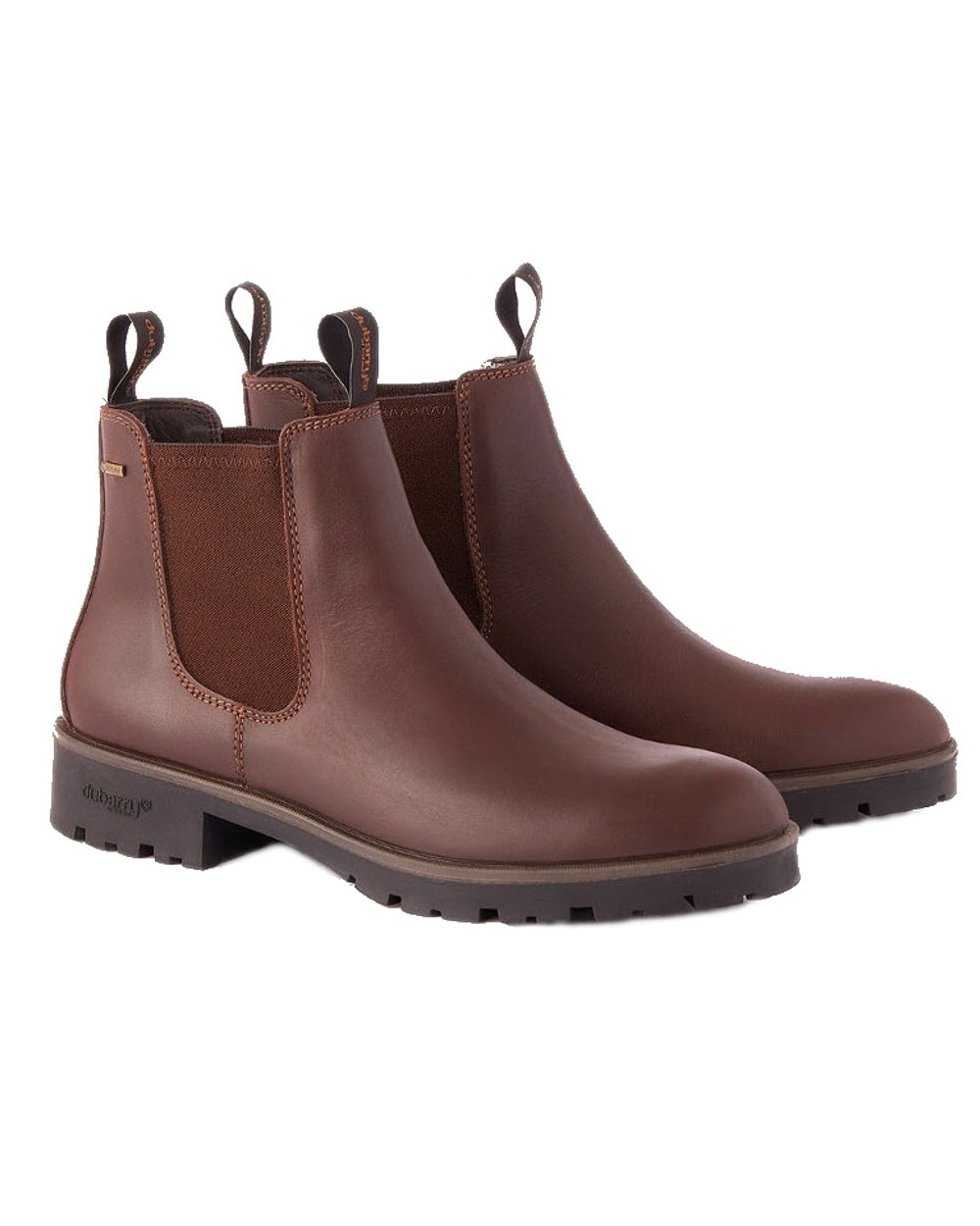 Mahogany coloured Dubarry Antrim Country Boots on white background