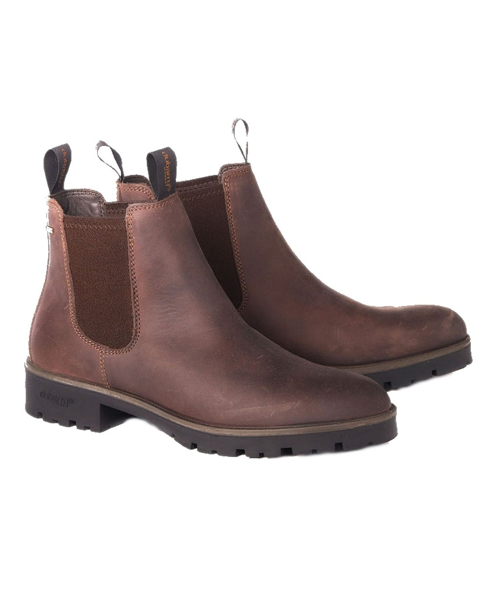 Old Rum coloured Dubarry Antrim Country Boots on white background