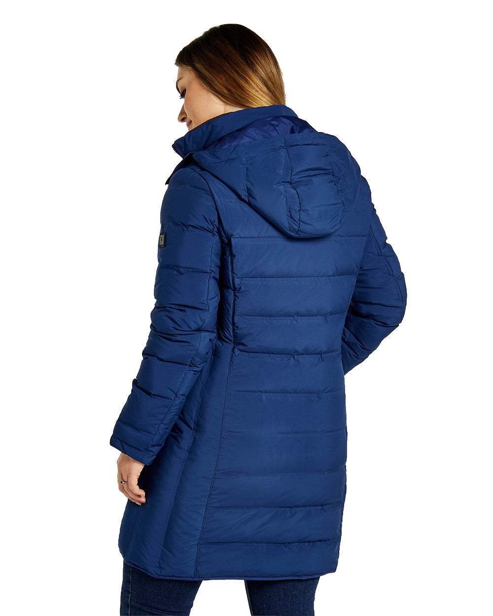 Peacock Blue Coloured Dubarry Ballybrophy Quilted Jacket On A White Background
