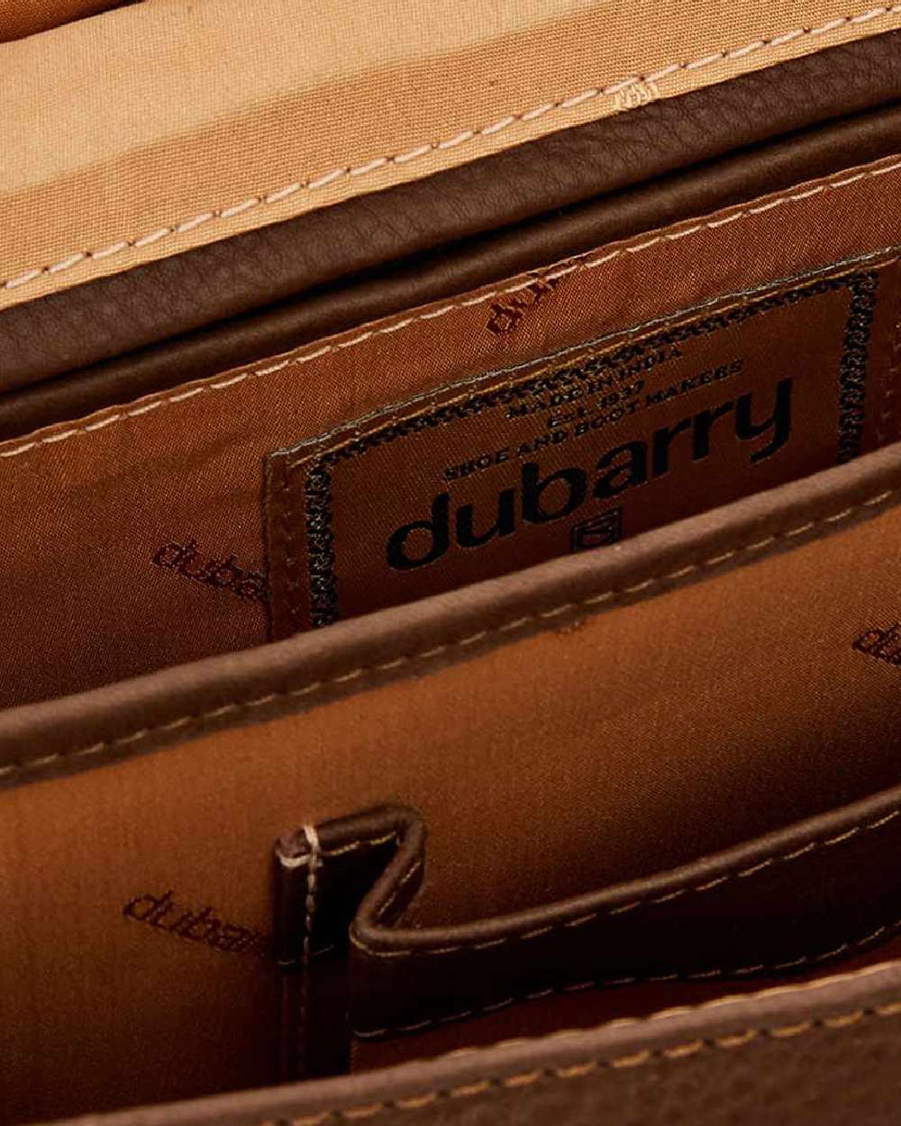 Walnut coloured Dubarry Balrickard Saddle Bag on white background