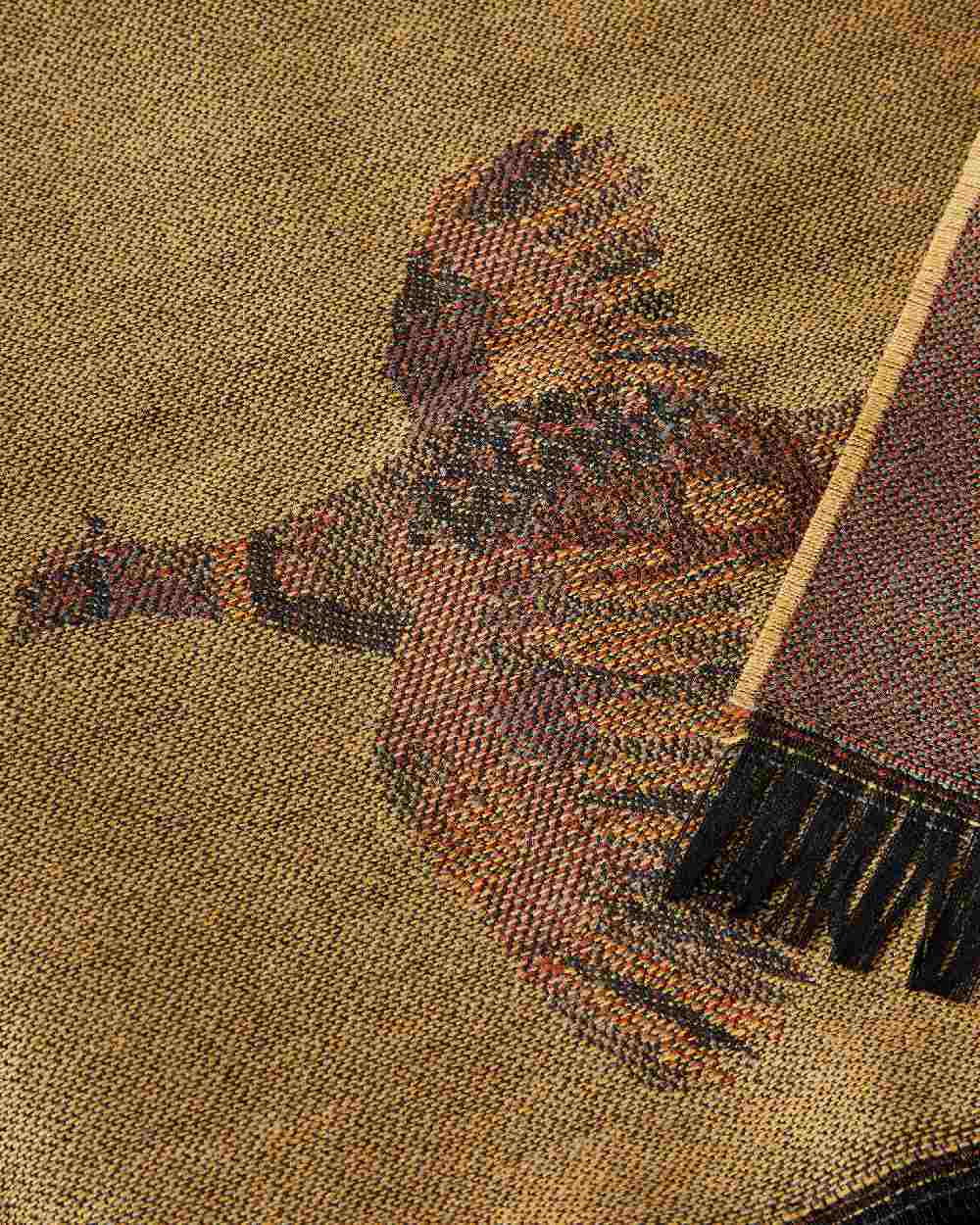 Harvest Gold Coloured Dubarry Birchdale Wool Stole on white background