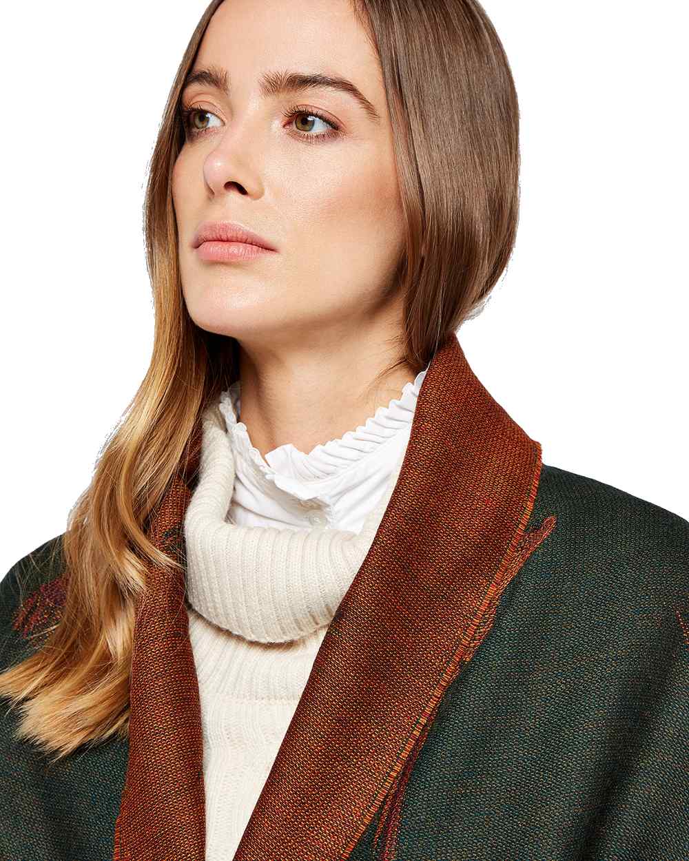 Ivy Coloured Dubarry Birchdale Wool Stole on white background