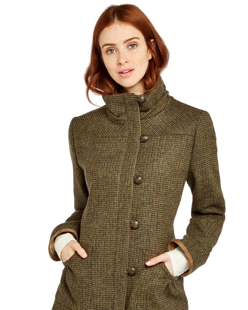 Heath Coloured Dubarry Bracken Tweed Jacket on white background