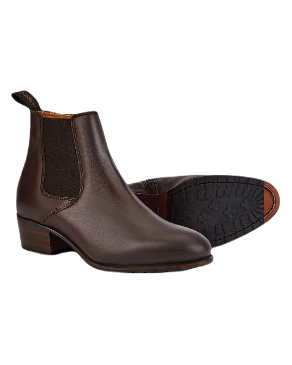 Old Rum coloured Dubarry Bray Chelsea Boots on white background