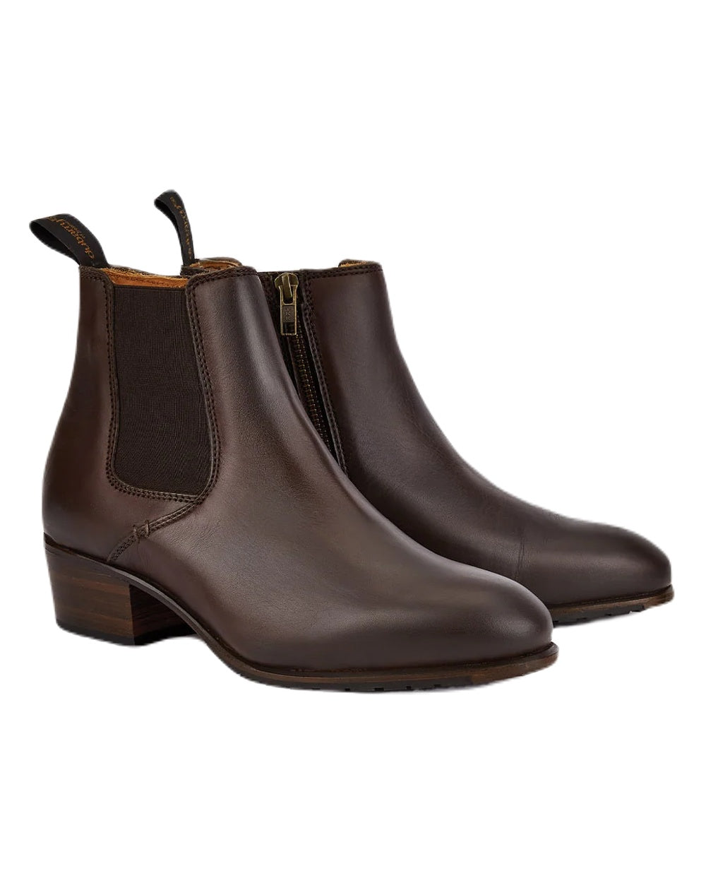 Old Rum coloured Dubarry Bray Chelsea Boots on white background