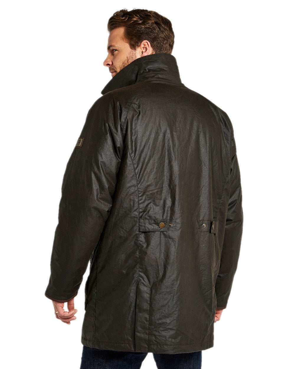 Verdigris Coloured Dubarry Brunswick Wax Jacket on white background