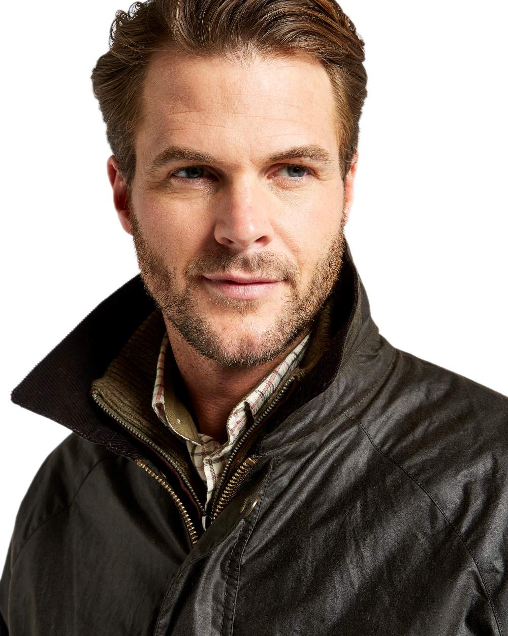 Verdigris Coloured Dubarry Brunswick Wax Jacket on white background