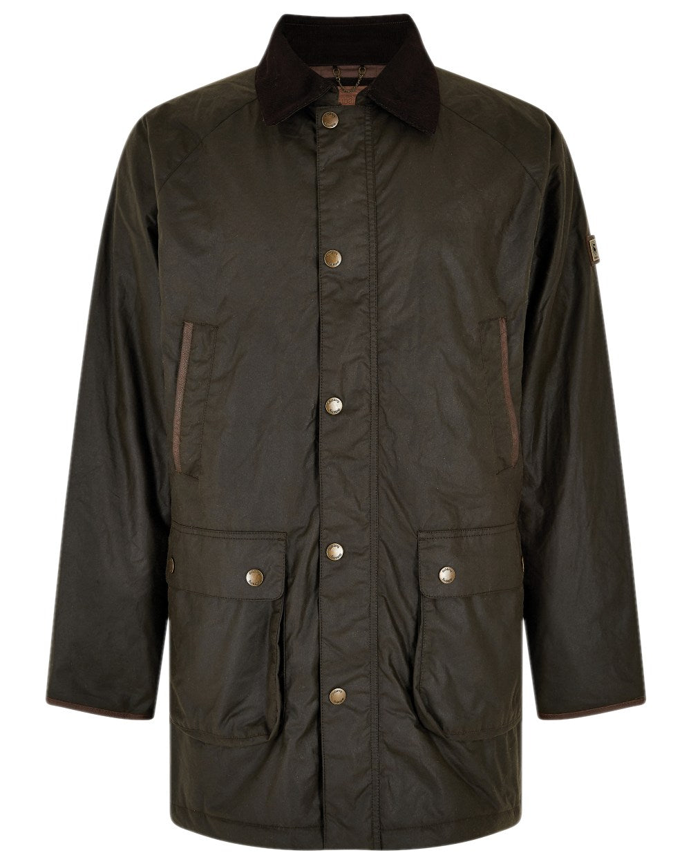 Verdigris Coloured Dubarry Brunswick Wax Jacket on white background