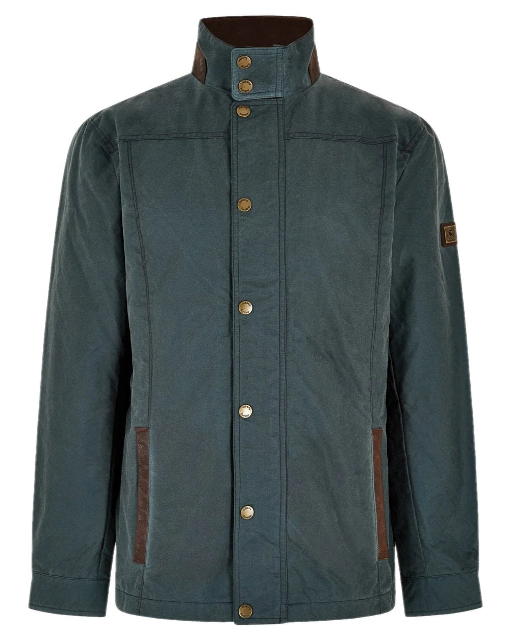 Dark Pebble Coloured Dubarry Carrickfergus Waxed Jacket on white background