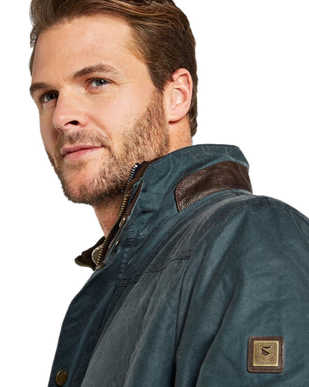 Dark Pebble Coloured Dubarry Carrickfergus Waxed Jacket on white background