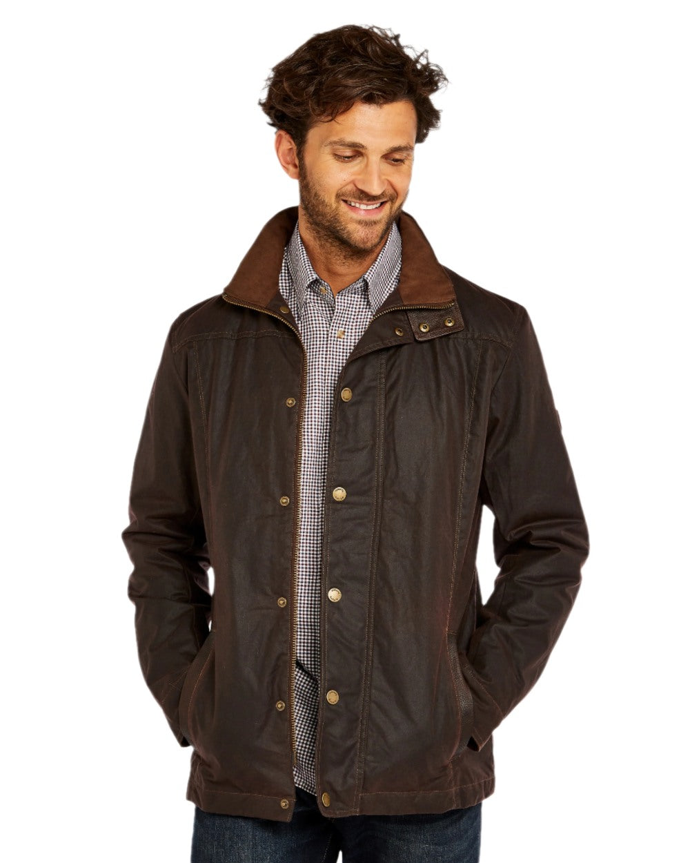 Java Coloured Dubarry Carrickfergus Waxed Jacket on white background