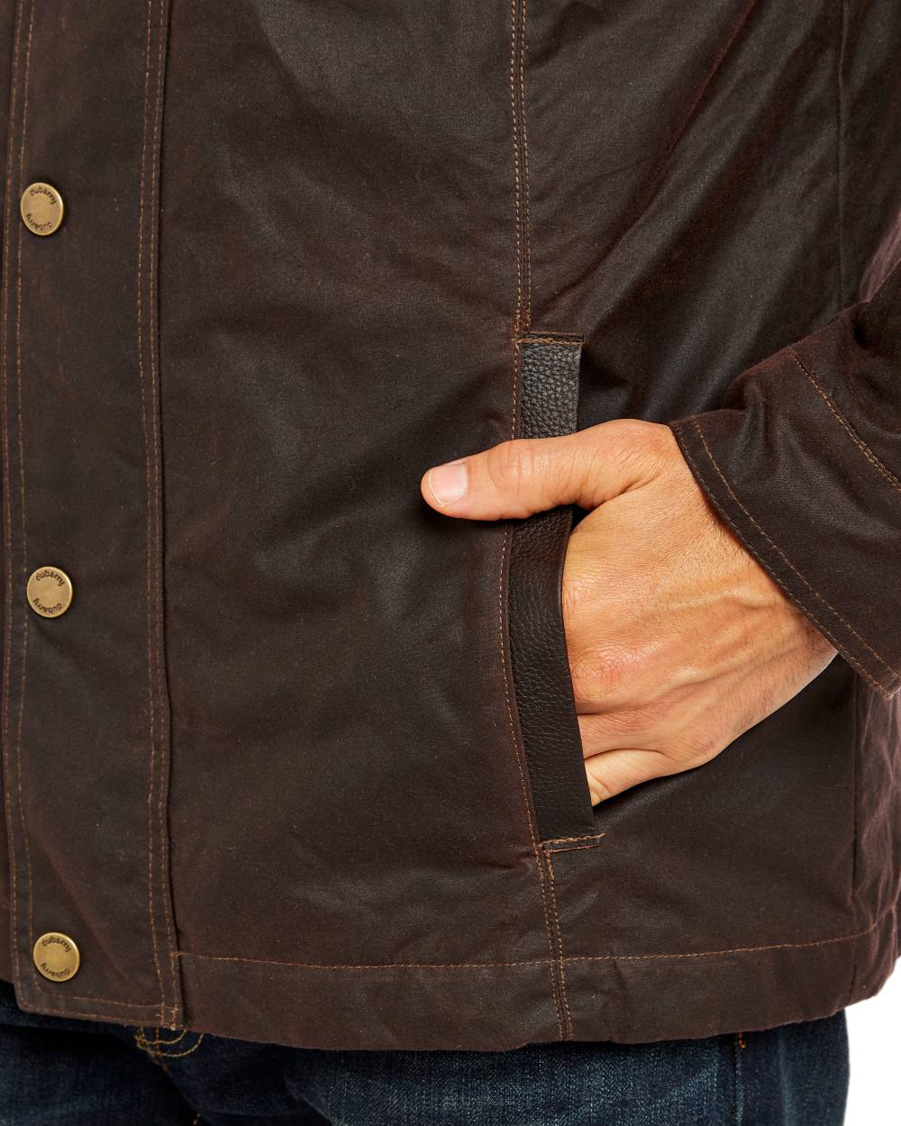 Java Coloured Dubarry Carrickfergus Waxed Jacket on white background