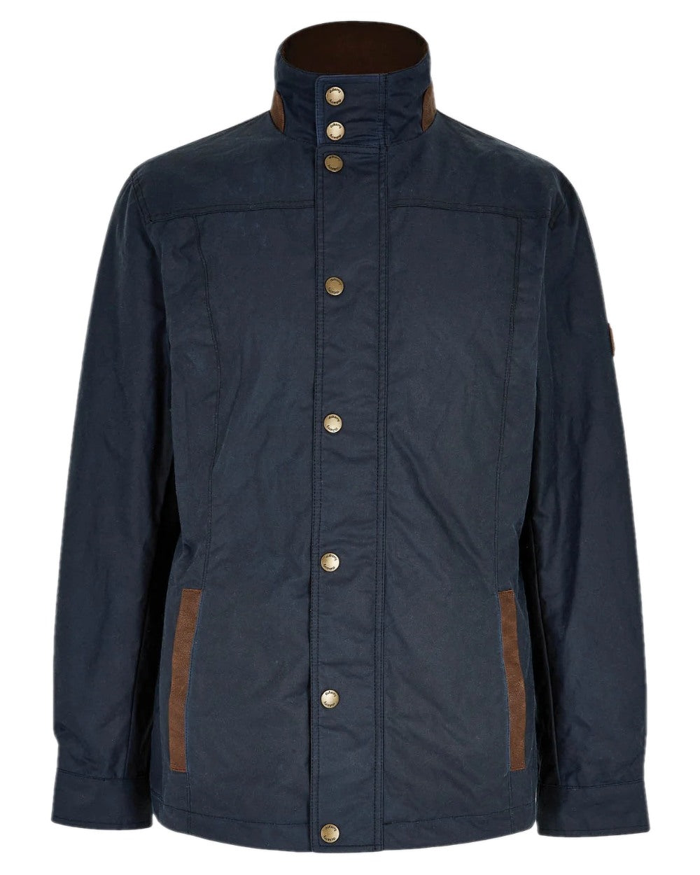 Ocean Blue Coloured Dubarry Carrickfergus Waxed Jacket on white background