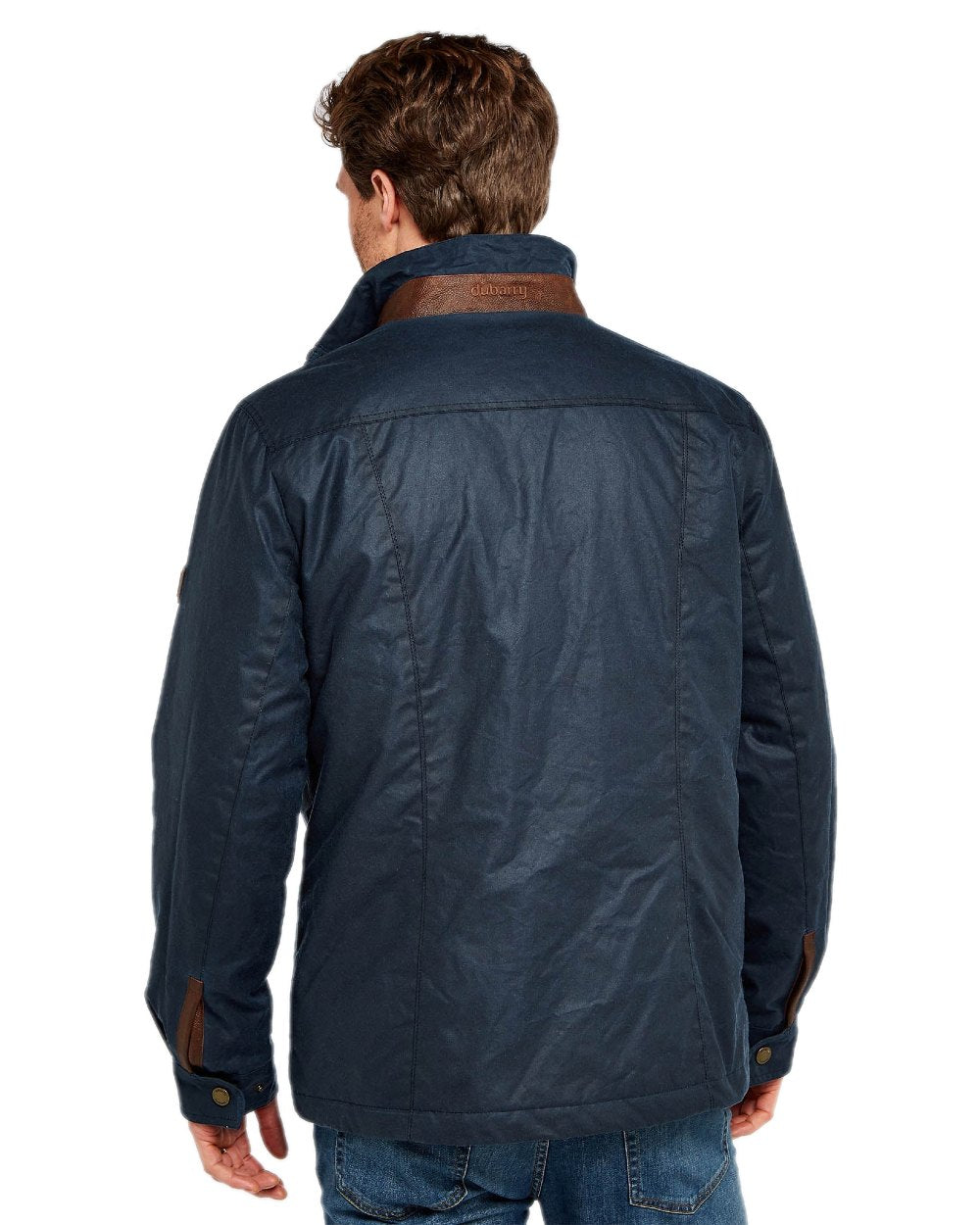Ocean Blue Coloured Dubarry Carrickfergus Waxed Jacket on white background