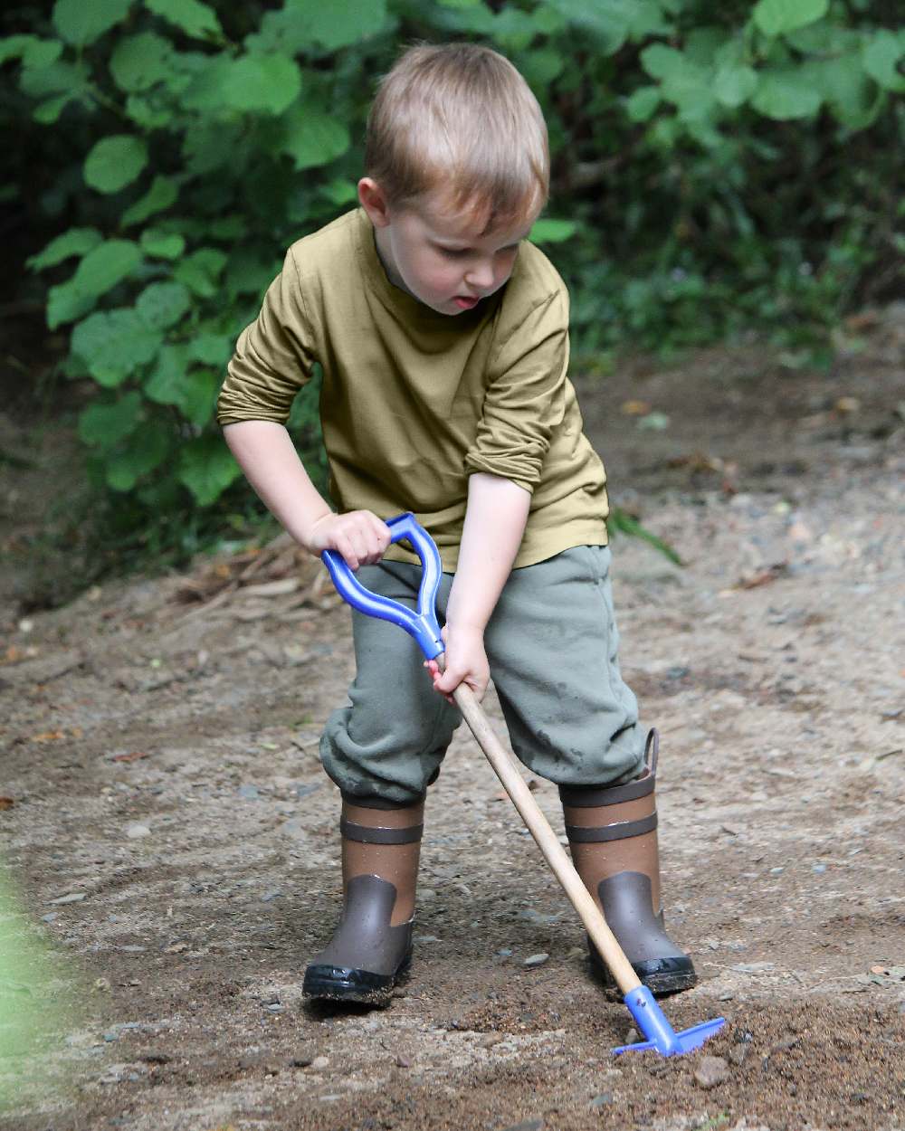 Walnut Coloured Dubarry Childrens Splash Waterproof Boots on outdoor background