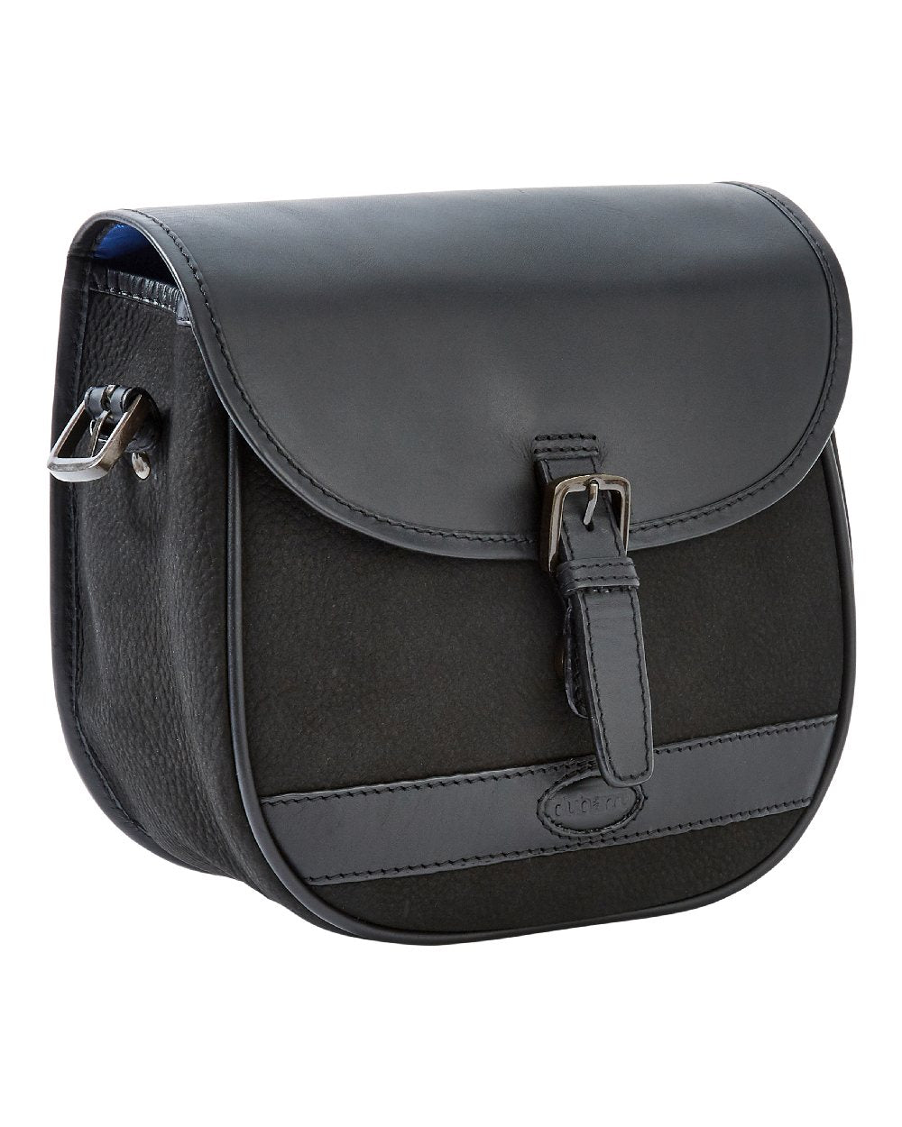 Black coloured Dubarry Clara Leather Saddle Bag on white background