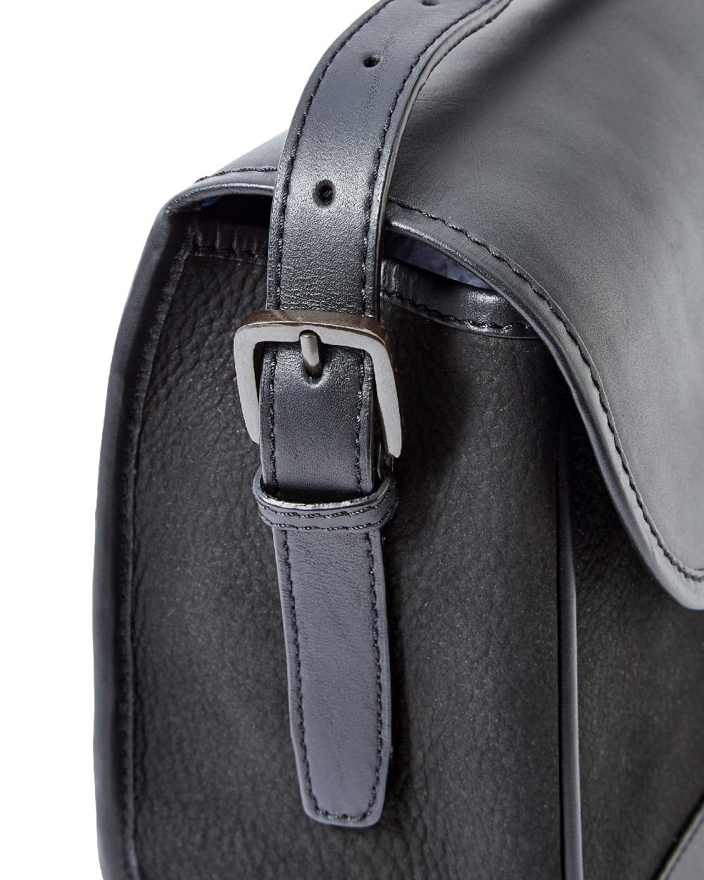 Black coloured Dubarry Clara Leather Saddle Bag on white background
