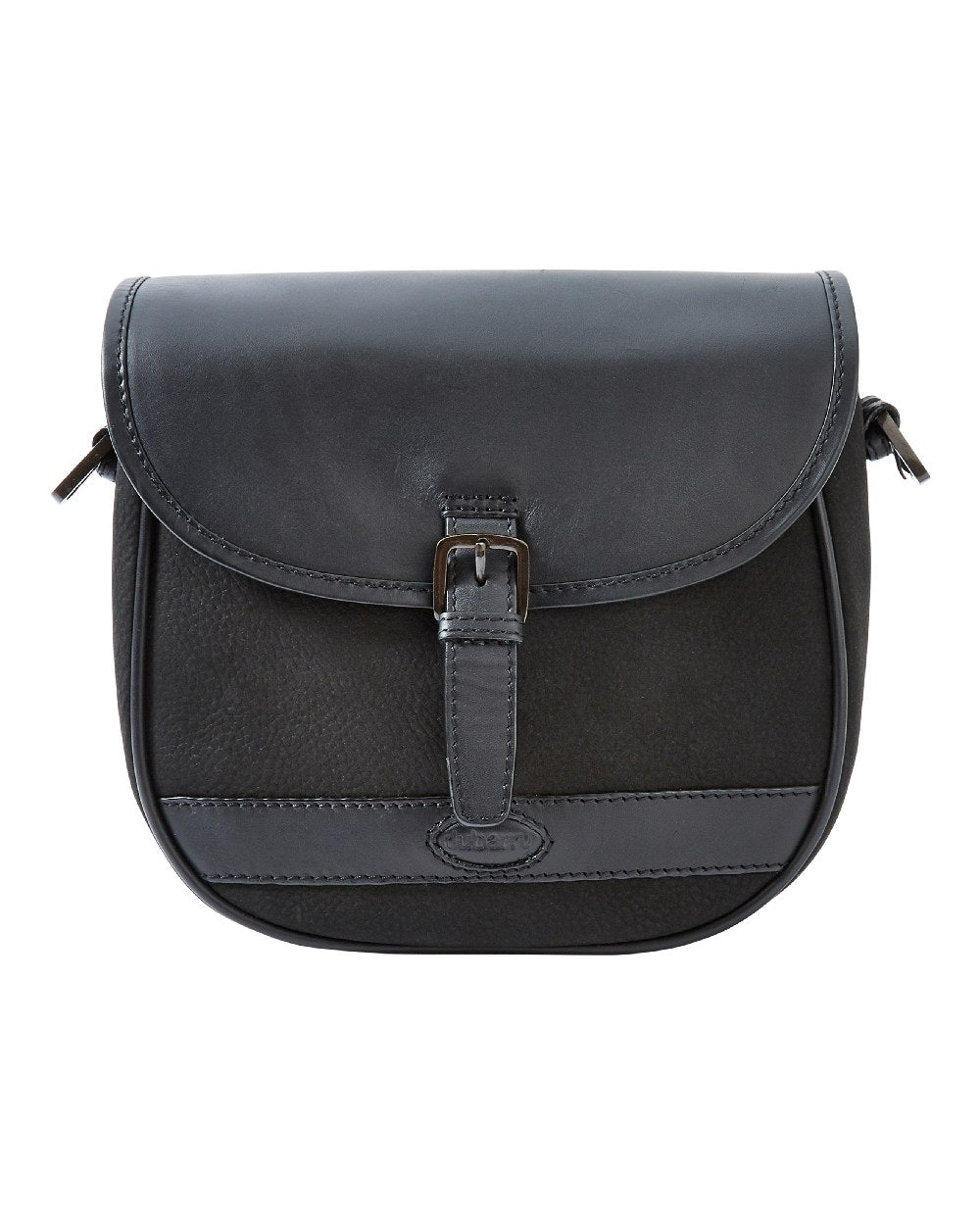 Black coloured Dubarry Clara Leather Saddle Bag on white background