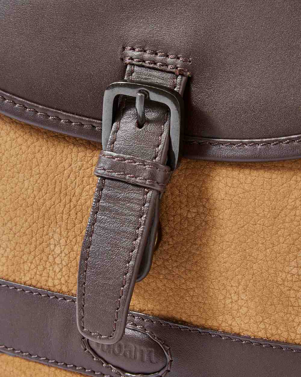 Brown coloured Dubarry Clara Leather Saddle Bag on white background