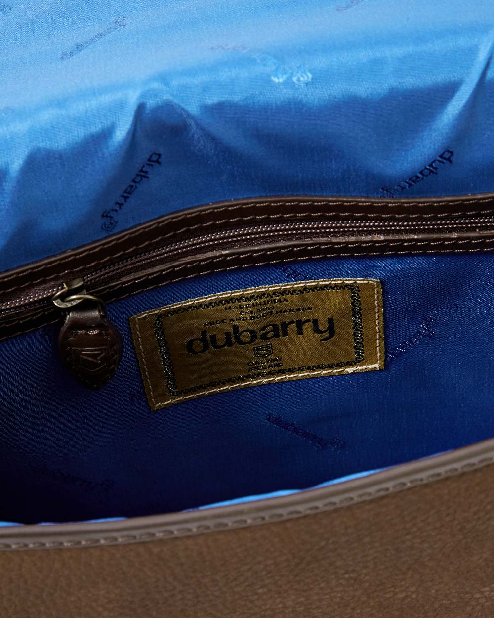 Walnut coloured Dubarry Clara Leather Saddle Bag on white background