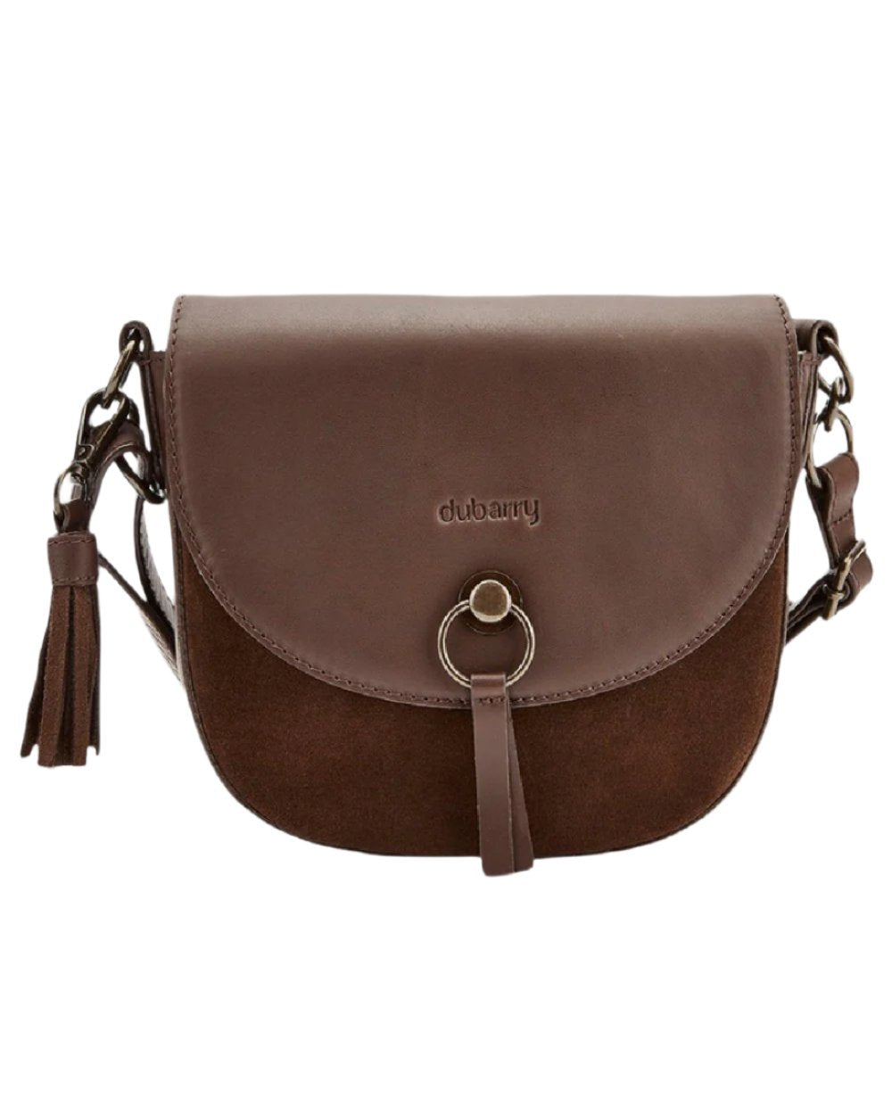 Cigar coloured Dubarry Crossgar Saddle Bag on white background