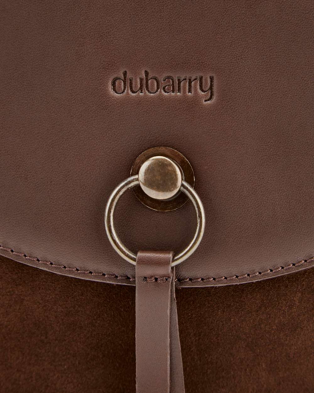 Cigar coloured Dubarry Crossgar Saddle Bag on white background
