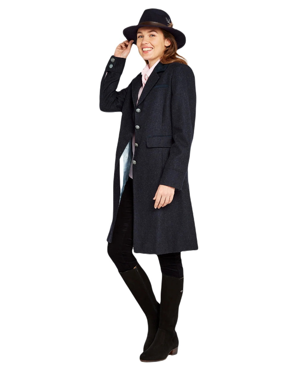 Black Suede coloured Dubarry Downpatrick Knee High Boots on white background