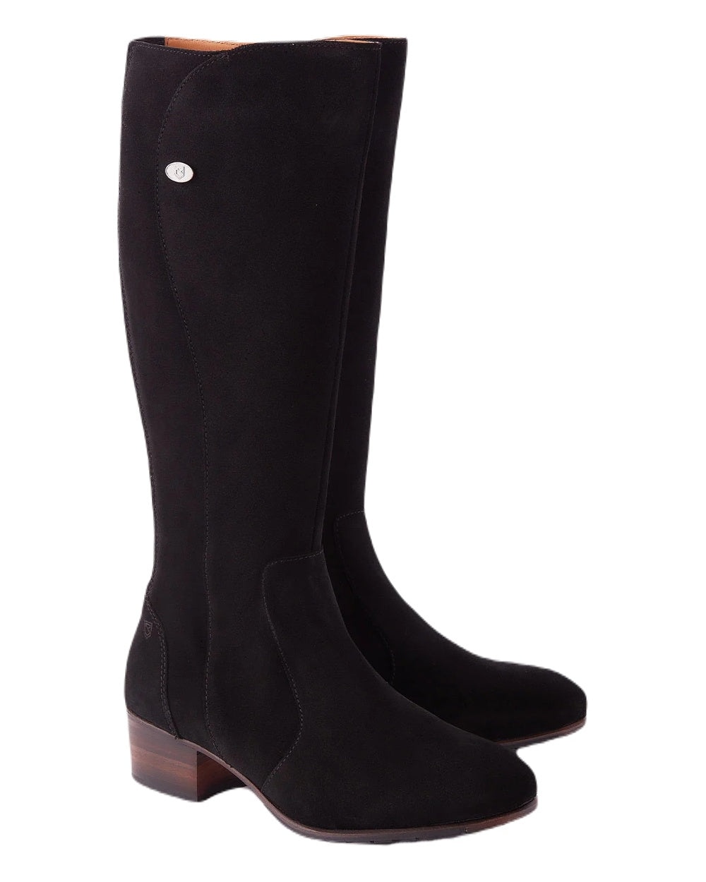 Black Suede coloured Dubarry Downpatrick Knee High Boots on white background