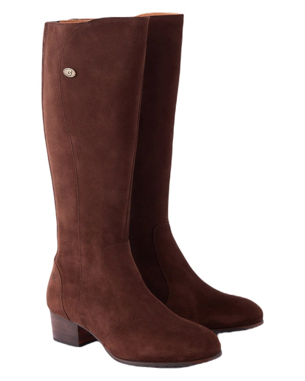 Cigar coloured Dubarry Downpatrick Knee High Boots on white background