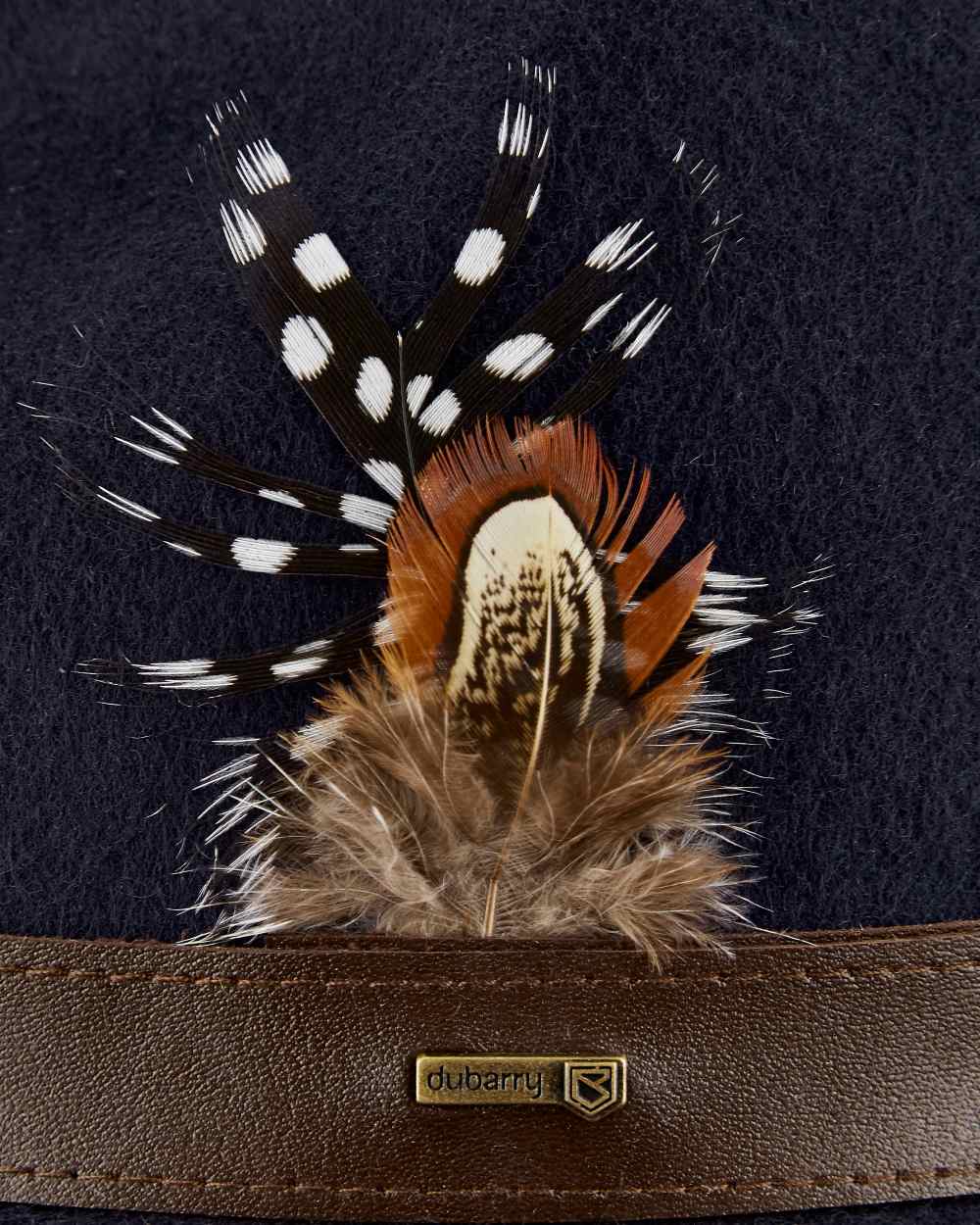 Navy coloured Dubarry Gallagher Ladies Felt Hat on white background