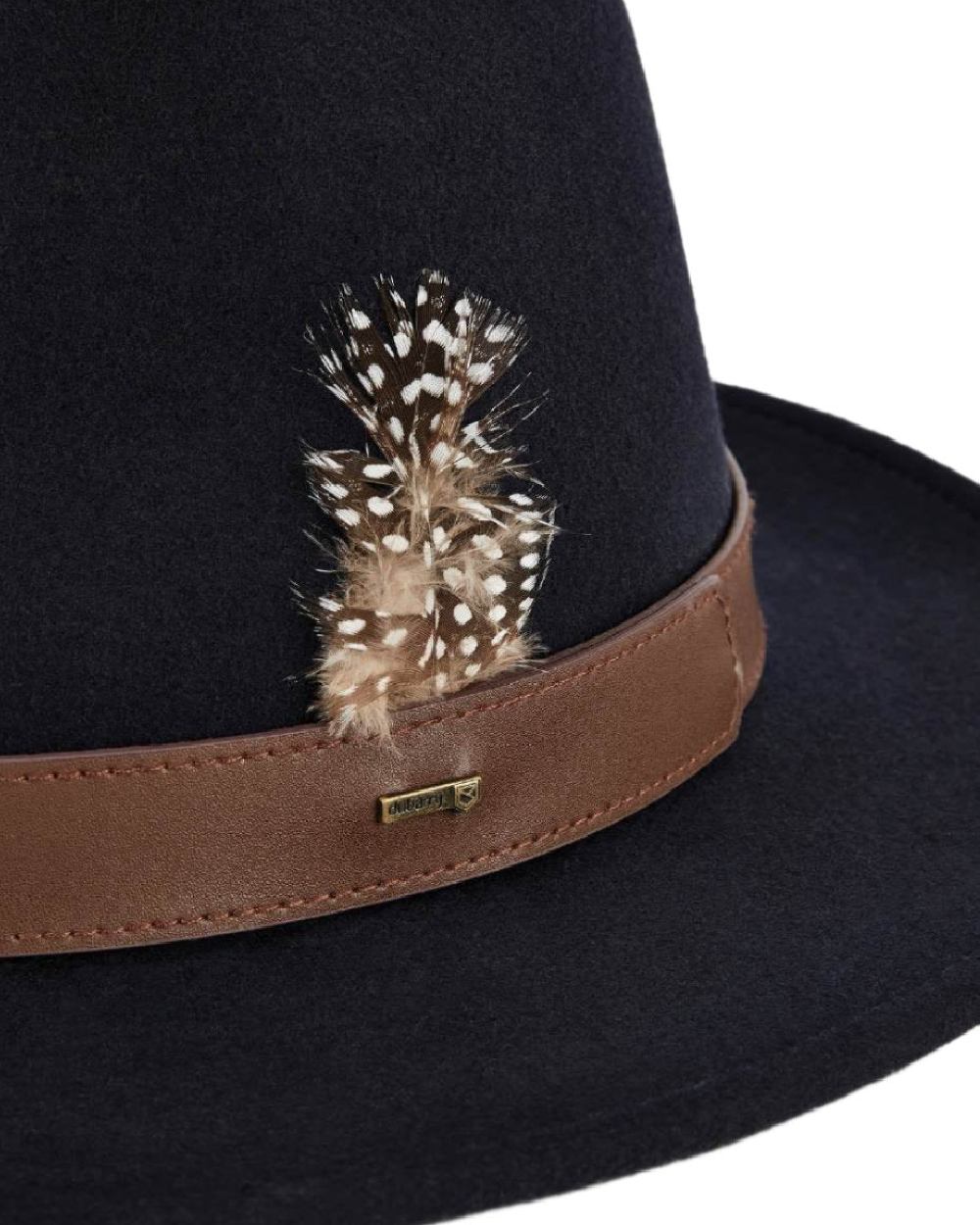 Navy coloured Dubarry Gallagher Ladies Felt Hat on white background