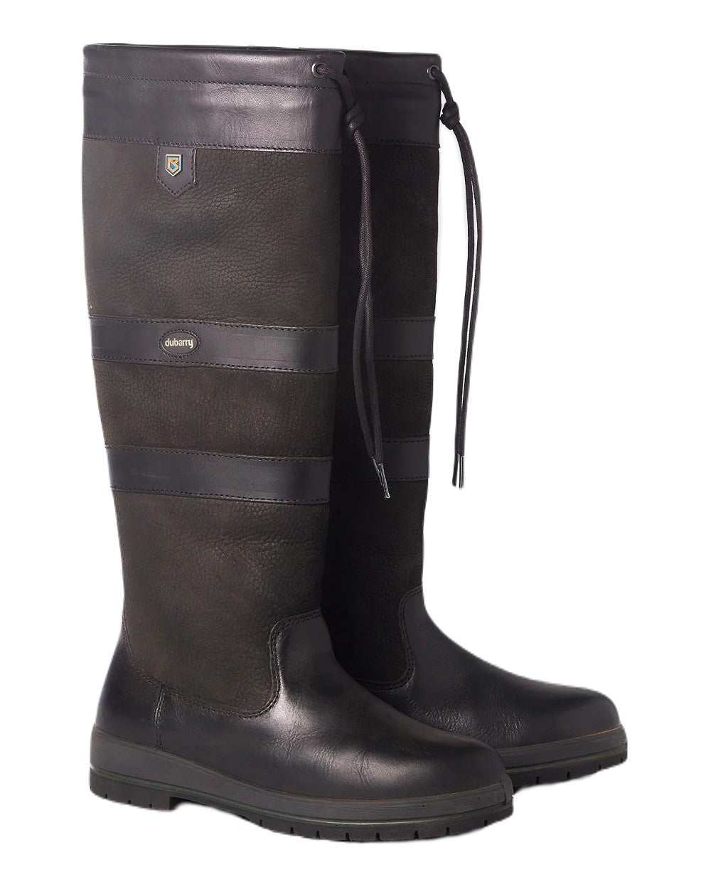 Black coloured Dubarry Galway Country Boots on white background