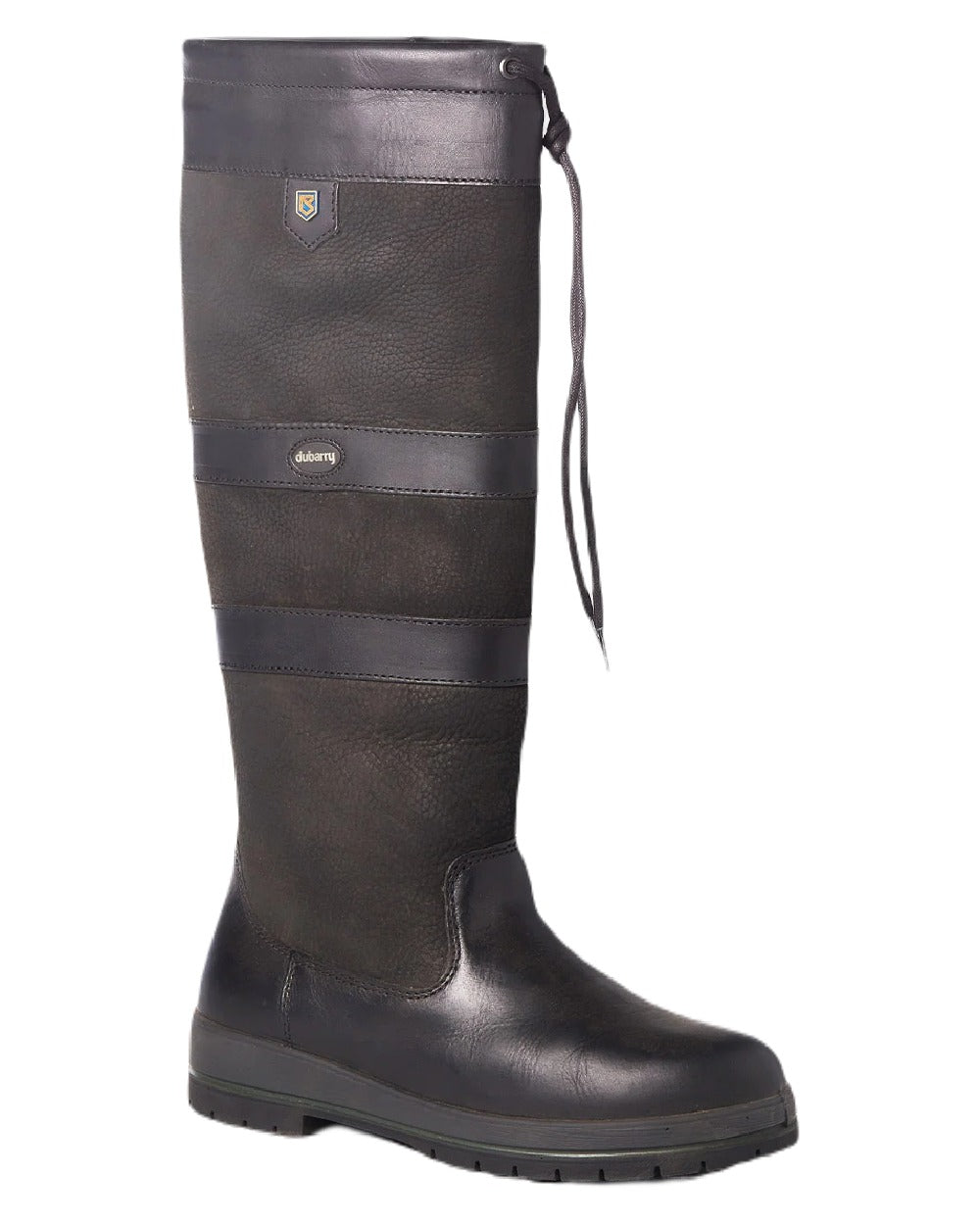 Black coloured Dubarry Galway Country Boots on white background