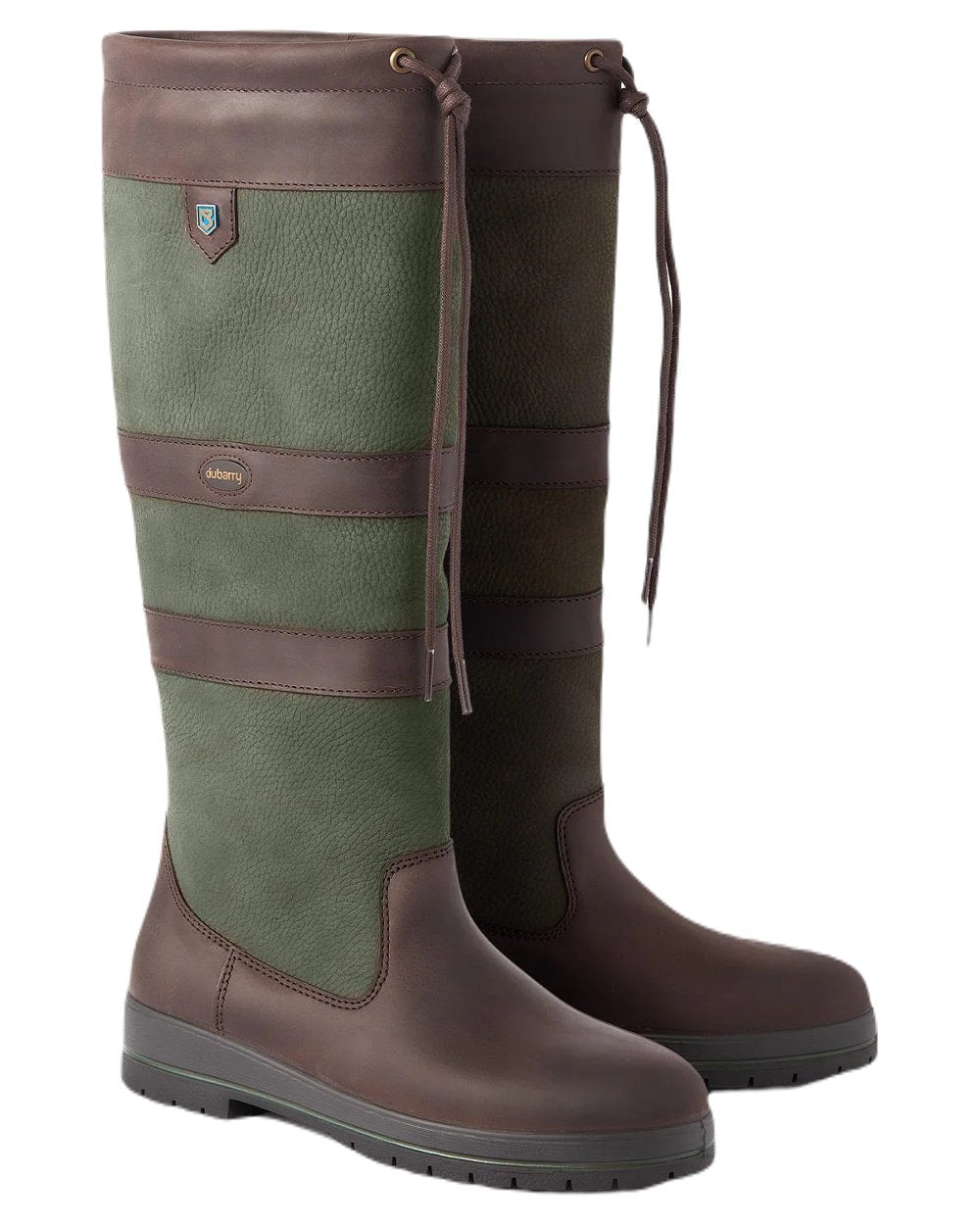 Ivy coloured Dubarry Galway Country Boots on white background