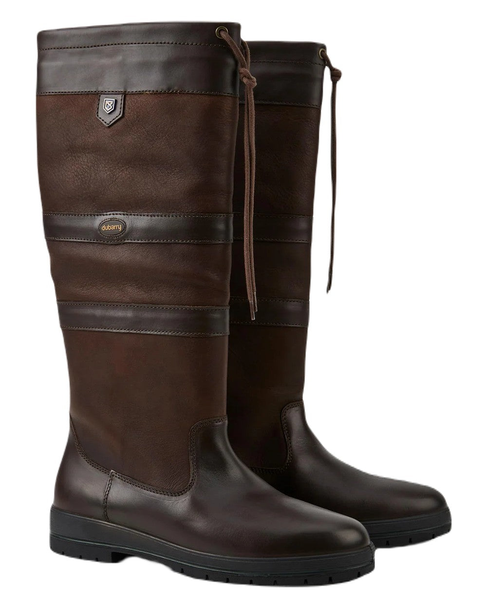 Mocha coloured Dubarry Galway Country Boots on white background
