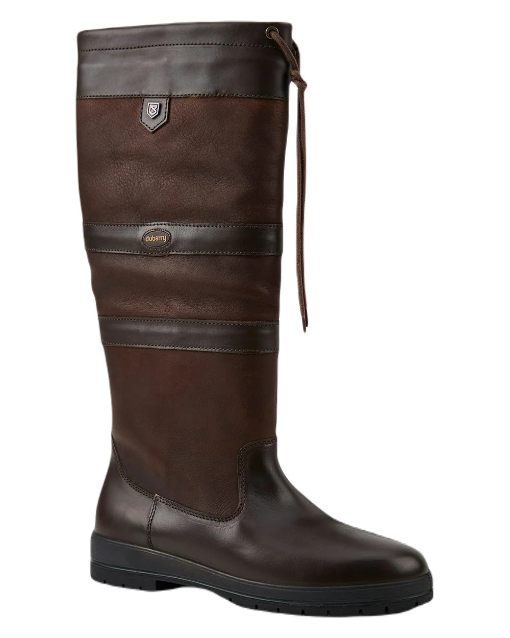 Mocha coloured Dubarry Galway Country Boots on white background