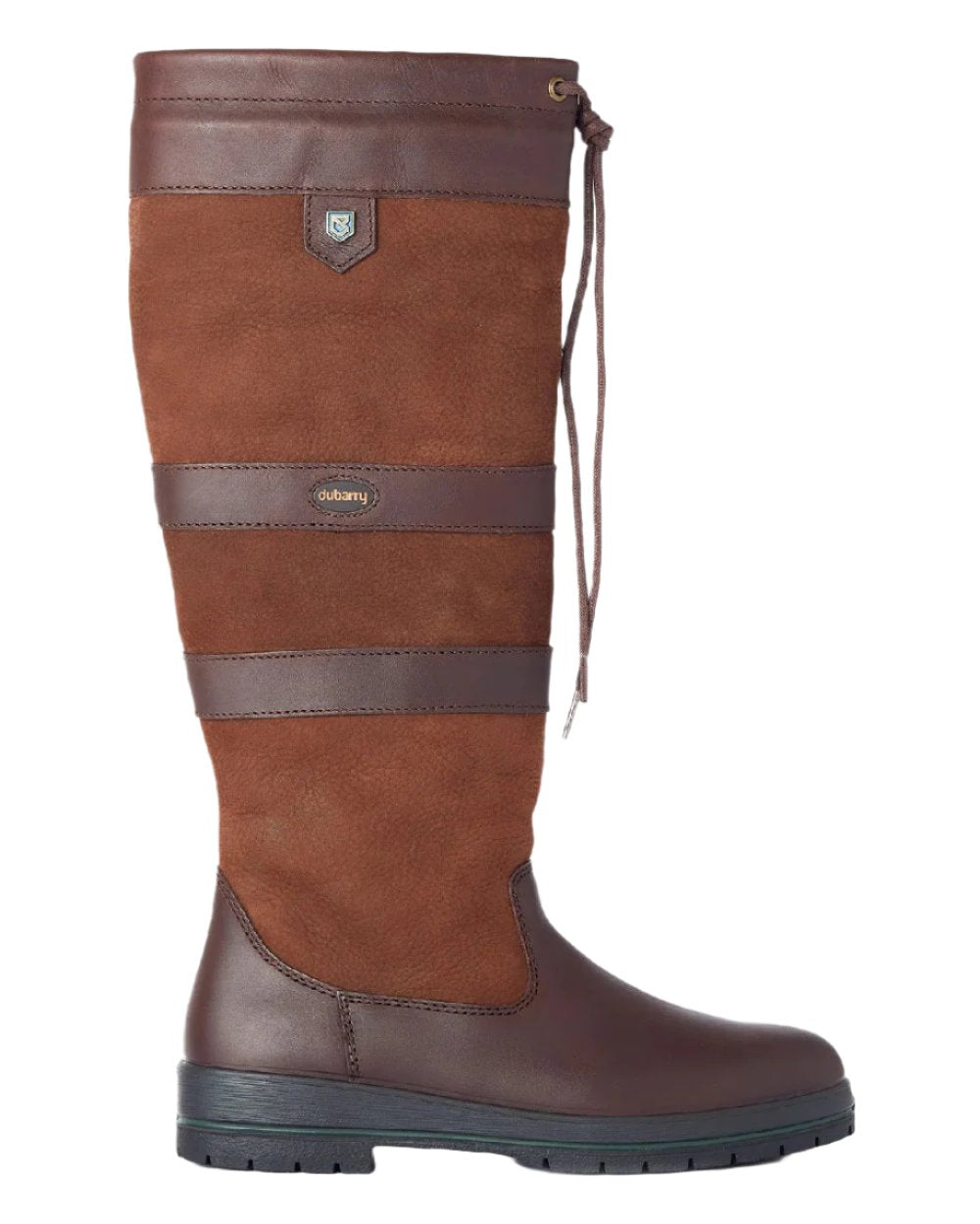 Walnut coloured Dubarry Galway Country Boots on white background