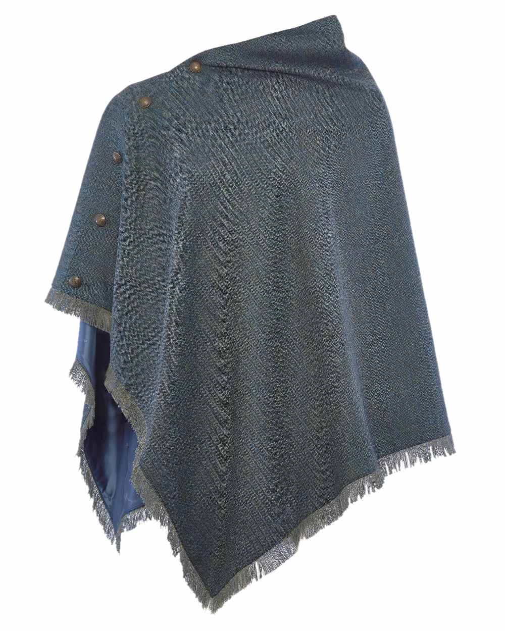 Mist Coloured Dubarry Hazelwood Tweed Poncho on white background