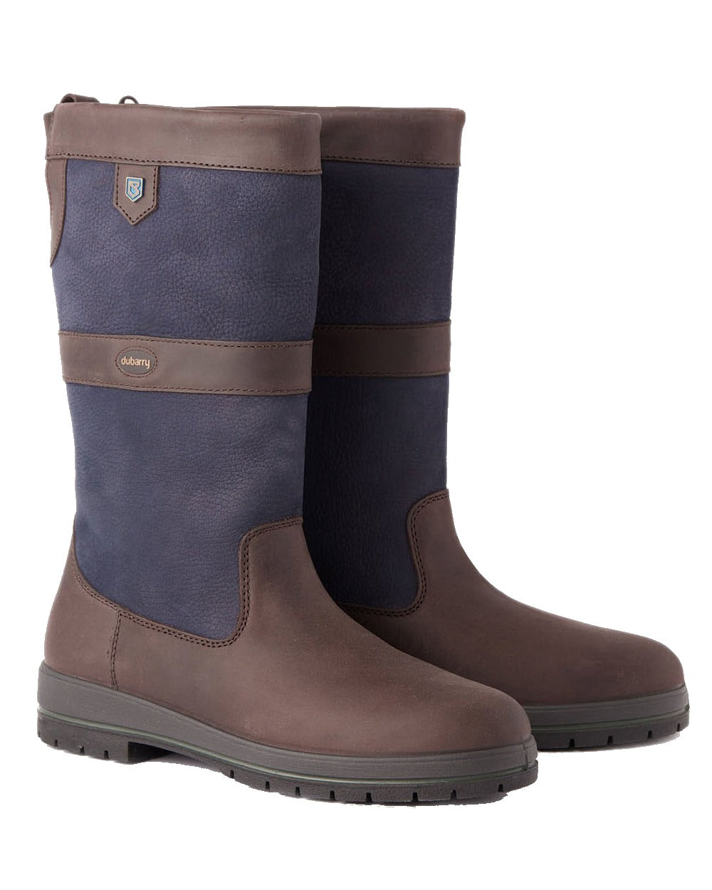 Navy/Brown coloured Dubarry Kildare Country Boots on white background