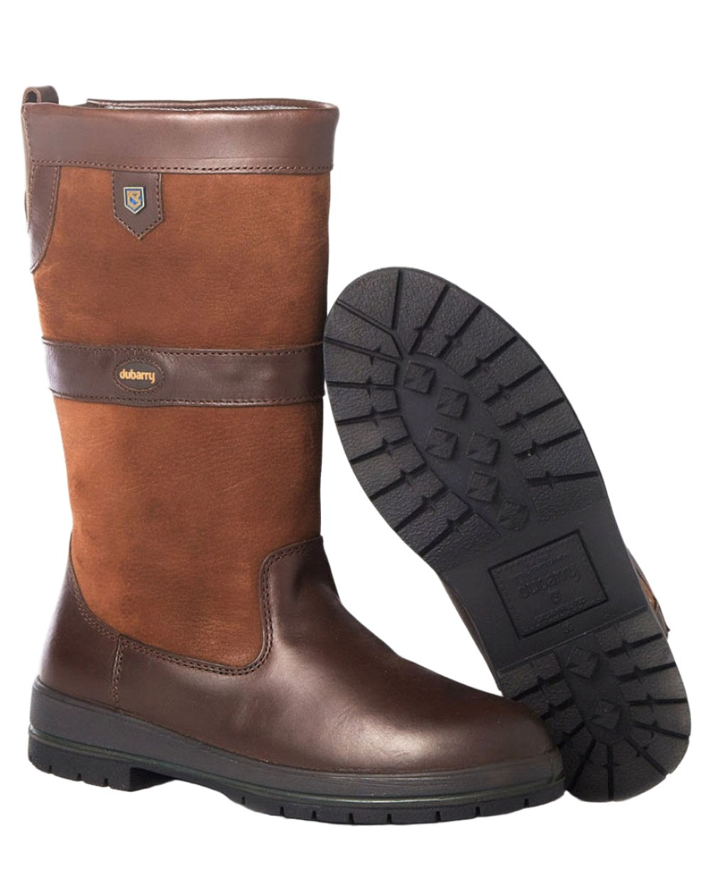 Walnut coloured Dubarry Kildare Country Boots on white background